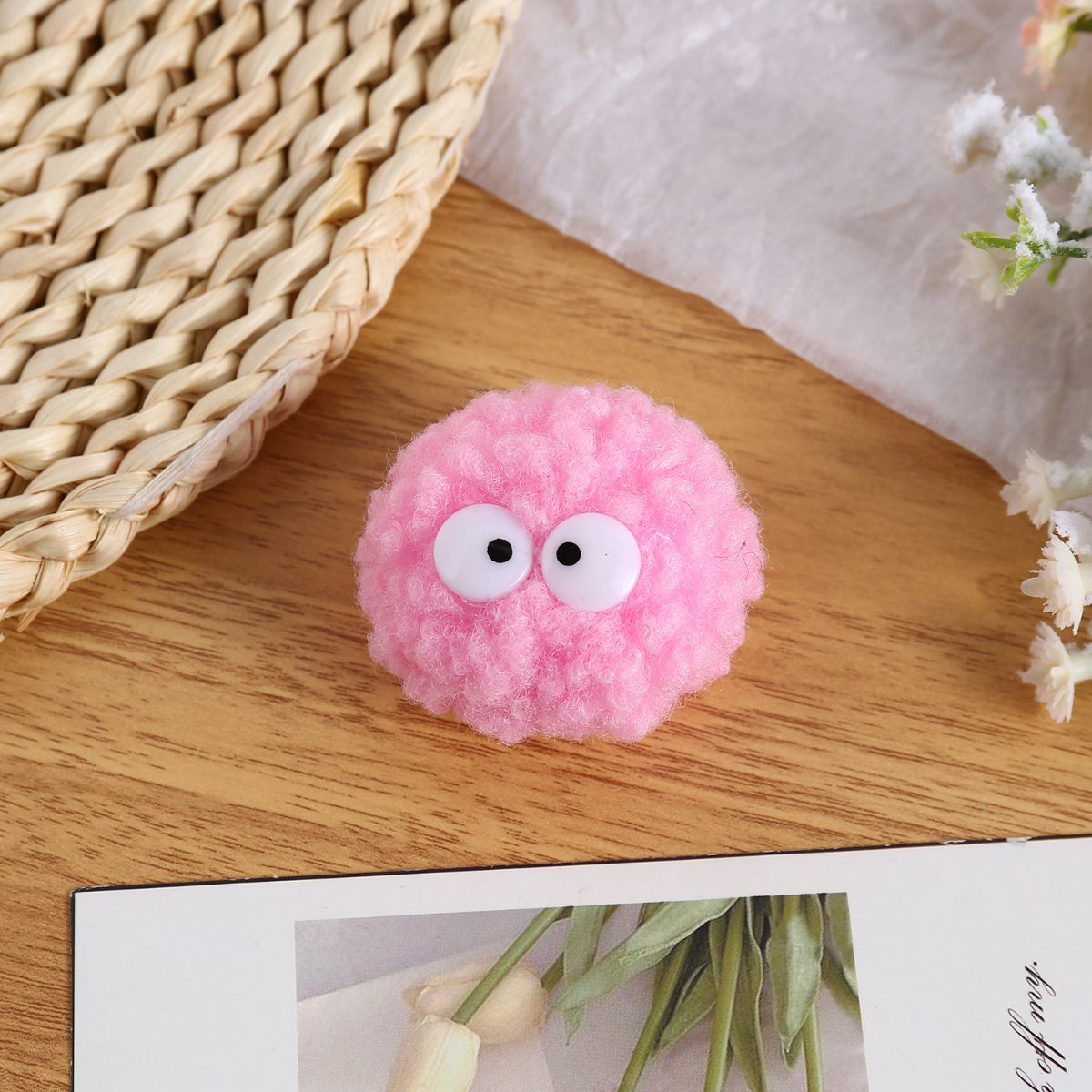 Cat Toys Fluffy Ball Toys Cat Interactive Toys Indoor Cat Toys Cat Boredom - Deep pink - Size 01