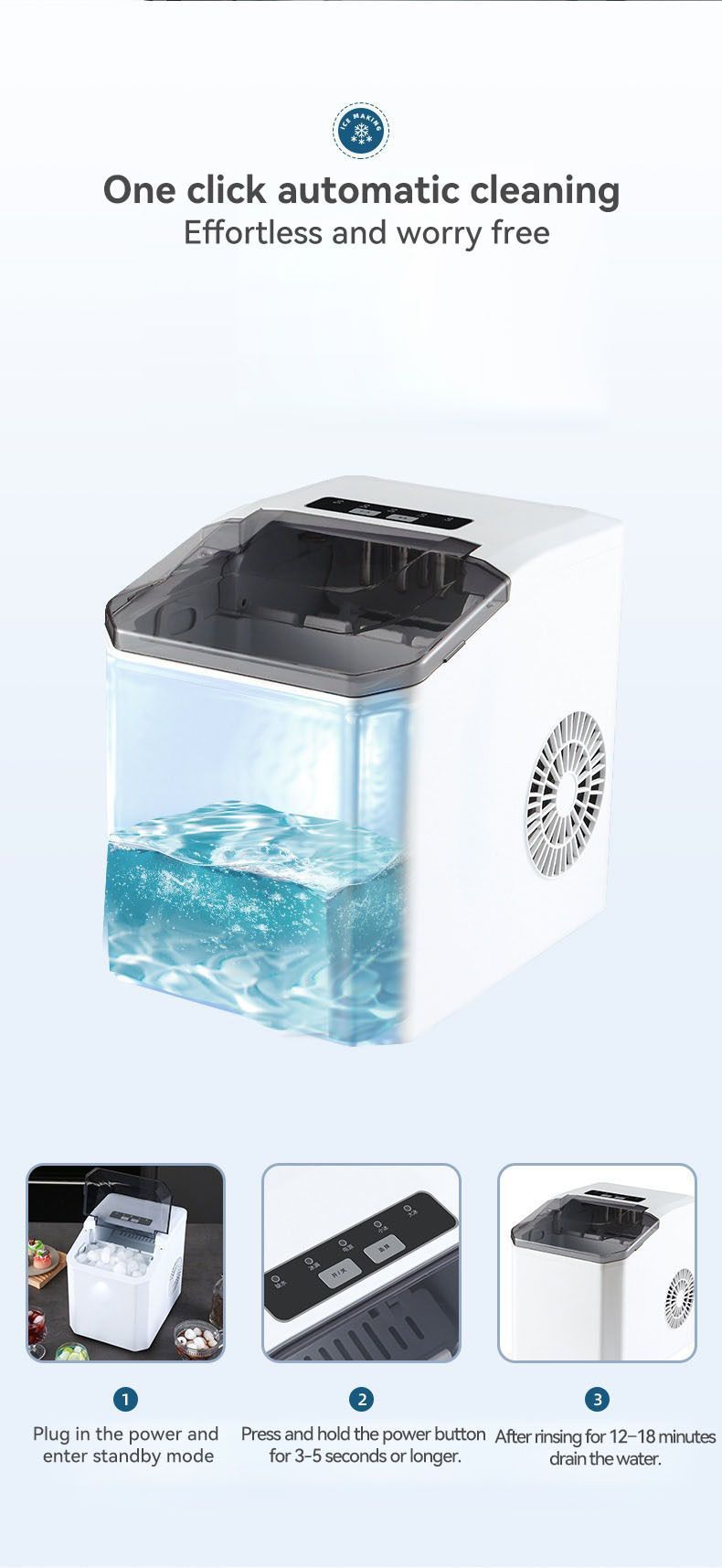mini ice maker, household ice maker, portable ice maker, desktop ice maker, automatic ice maker, smart ice maker, bullet ice maker, dormitory ice maker, Australia, summer, small appliance, countertop ice machine - Silver - Size Australian Standard