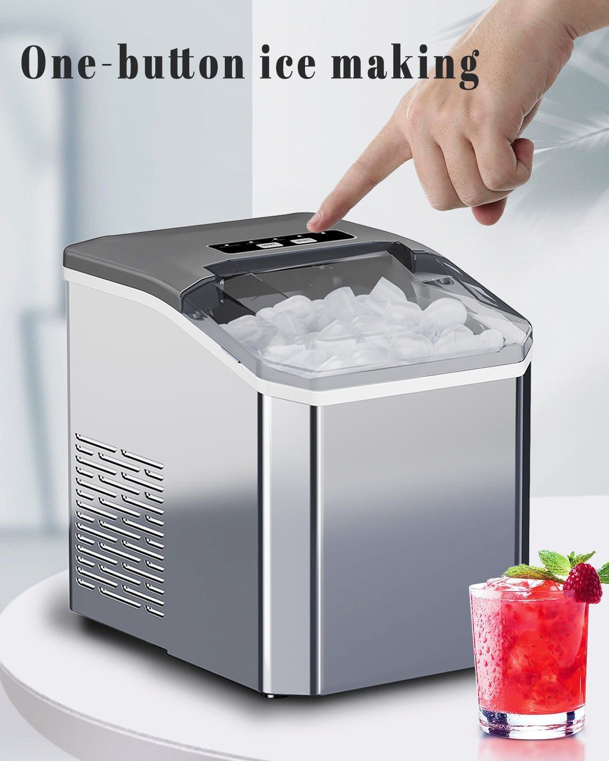 mini ice maker, household ice maker, portable ice maker, desktop ice maker, automatic ice maker, smart ice maker, bullet ice maker, dormitory ice maker, Australia, summer, small appliance, countertop ice machine - Silver - Size Australian Standard