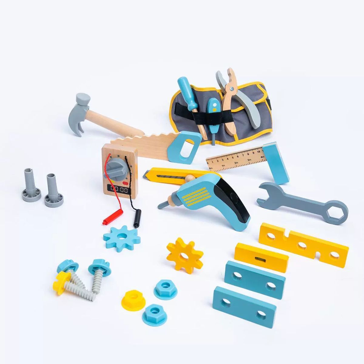 wooden toolbox, animal themed toy, building set, kids construction toy, fine motor skills, creative play, educational toy, birthday gift, Children's Day gift, Australian toy - Multi - Size 5