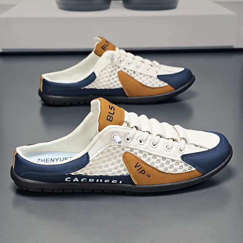 Men'S Casual Shoes Slip-On Shoes Semi-Slippers Anti-Slip Shoes Wear-Resistant - Beige - Size 39