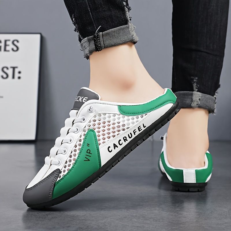 Men'S Casual Shoes Slip-On Shoes Semi-Slippers Anti-Slip Shoes Wear-Resistant - Green - Size 44