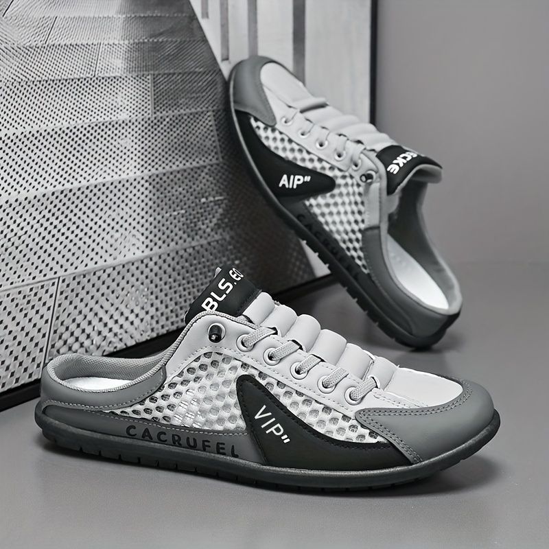 Men'S Casual Shoes Slip-On Shoes Semi-Slippers Anti-Slip Shoes Wear-Resistant - Gray - Size 47