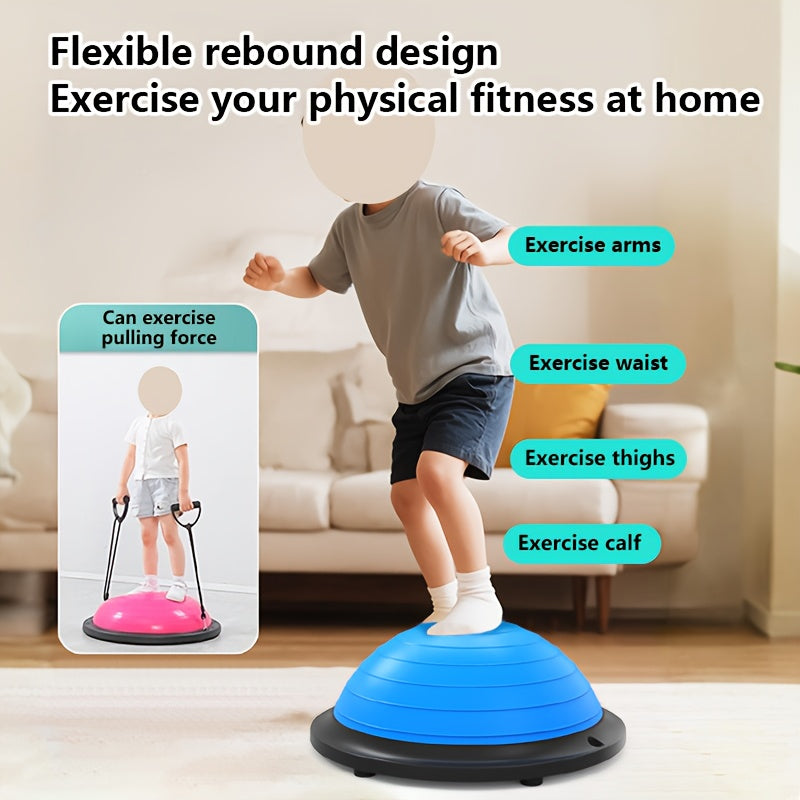 Hemisphere Trainer – Portable Inflatable Balance Trainer, specifically designed for core training, yoga, rehabilitation, and Pilates, equipped with a stable base. Suitable for home gyms, fitness centers, and physical conditioning.（BLUE）