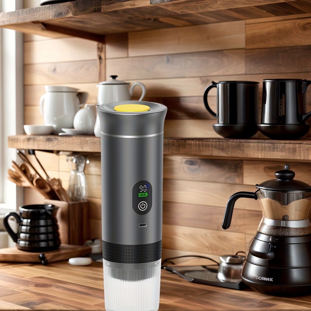 BALCK Upgraded Portable Coffee Maker with Temperature and Power Display, USB-C Charging, Self-Heating & Cold Brew Functions, Compatible with Coffee Capsules/Ground Coffee. Perfect Espresso Machine for Home, Office,