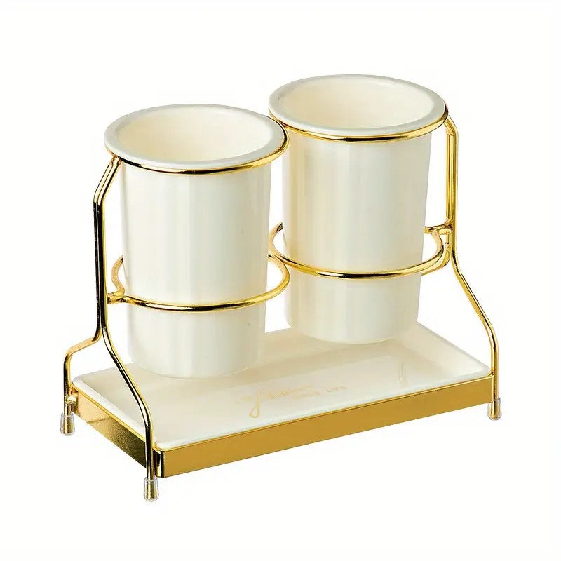 Dark green Luxury Wall-Mounted Cutlery Holder, Household Knife Fork Spoon Organizer, New Kitchen Utensil Drainer and Chopstick Container, Tableware Storage Rack