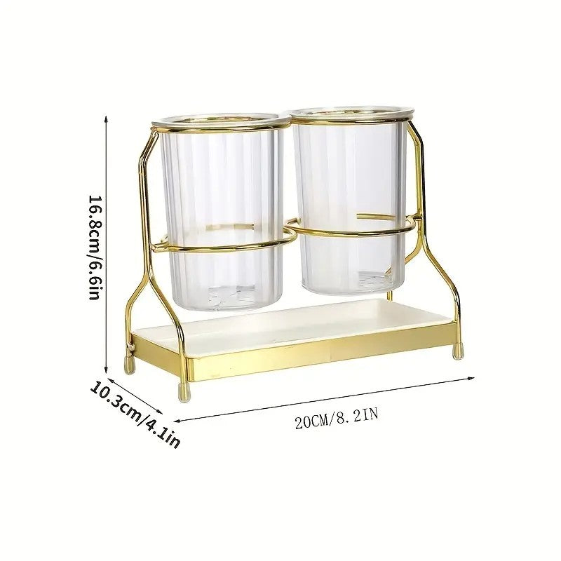 Luxury gold  Luxury Wall-Mounted Cutlery Holder, Household Knife Fork Spoon Organizer, New Kitchen Utensil Drainer and Chopstick Container, Tableware Storage Rack