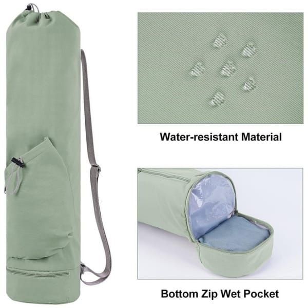 Green Yoga Mat Bag Yoga Accessories Pilates Bag Fitness Bag Yoga Essentials Durable
