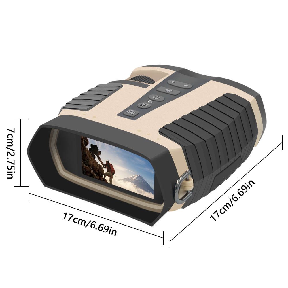 Black HD Digital Night Vision Binoculars - High Magnification Infrared Scope with Color Night View
