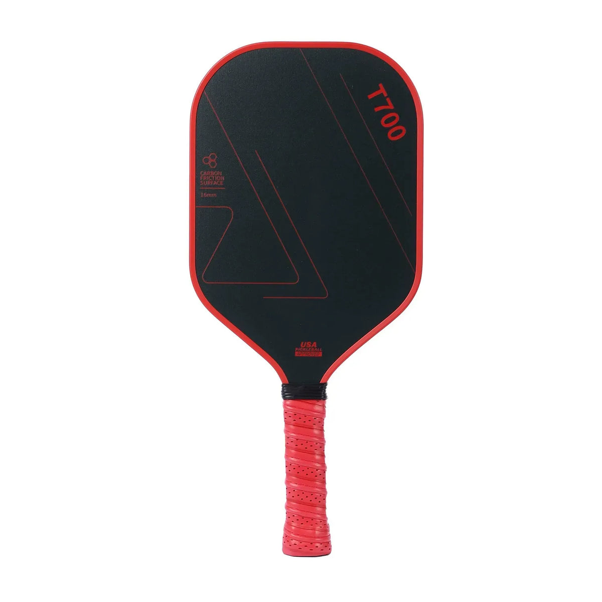 Grey and Black T700 Carbon Fiber Pickleball Paddle Set - 16mm Textured Matte Finish with Oxford Carry Bag & PE Balls
