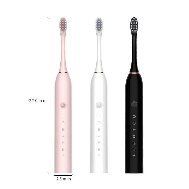 Sonic Electric Toothbrush Pink 8-Brush-Head Set - 6 Cleaning Modes, USB Rechargeable, DuPont Soft Bristles, Travel Friendly Oral Care Set