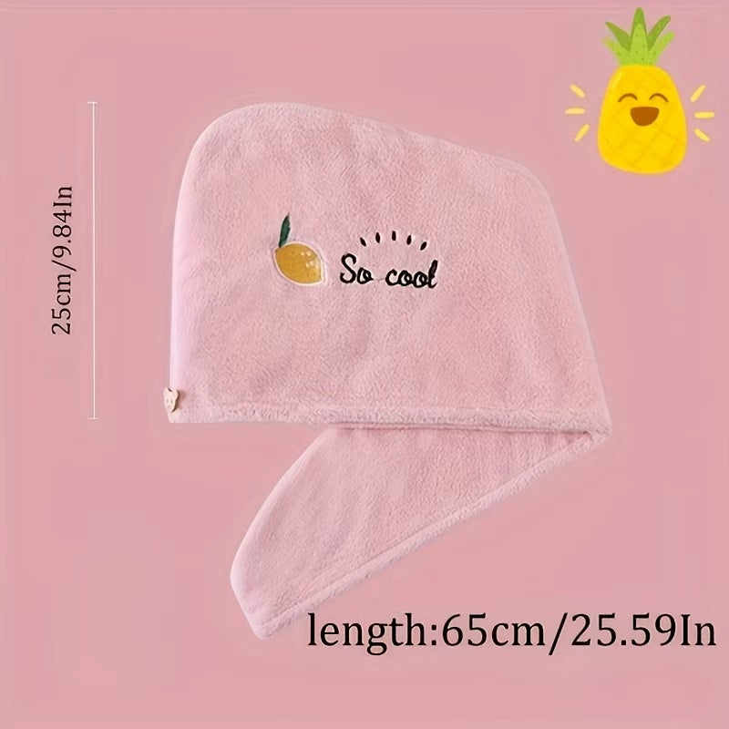 Ladies' Soft Quick-Dry Shower Cap Towel - Delicate Embroidery, Essential for a Refreshing Bath（PINK）