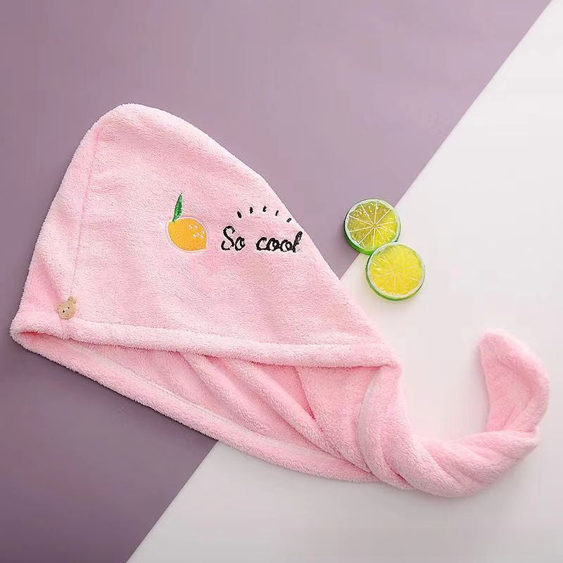 Ladies' Soft Quick-Dry Shower Cap Towel - Delicate Embroidery, Essential for a Refreshing Bath（light blue）
