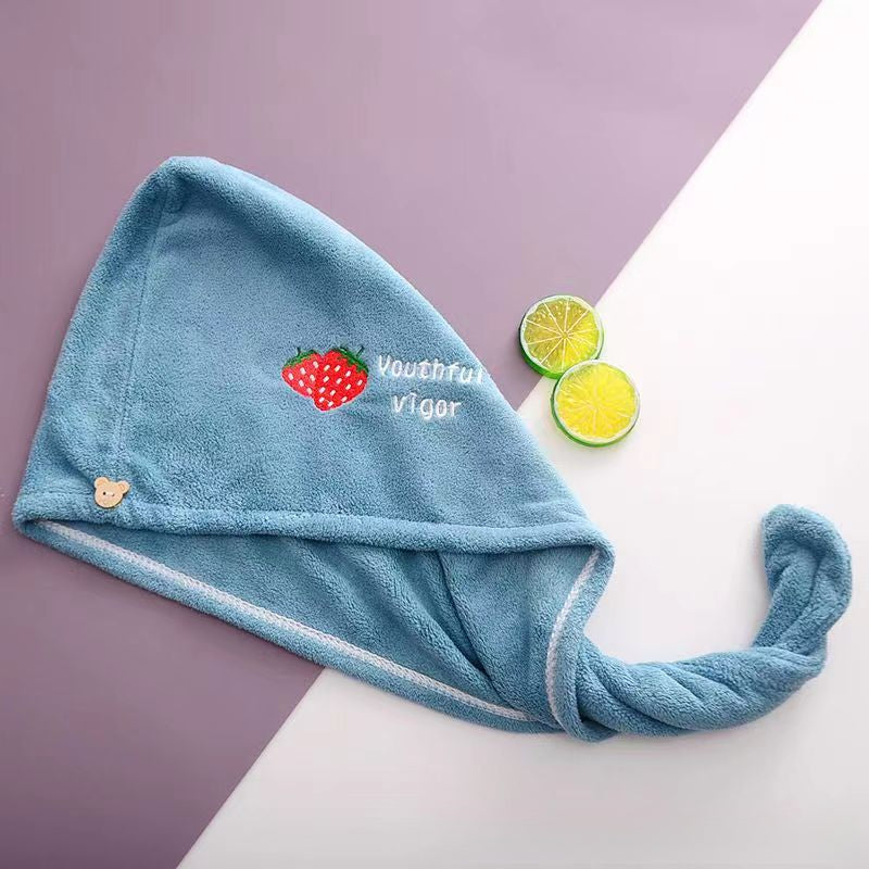 Ladies' Soft Quick-Dry Shower Cap Towel - Delicate Embroidery, Essential for a Refreshing Bath（violet）