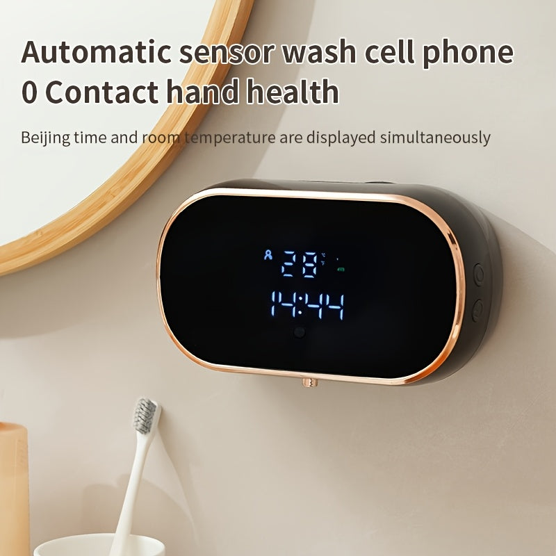 Sensor-Activated Automatic Soap Dispenser, Digital Display Screen, Type-C Charging, Upgraded Infrared Sensing, Extra-Large Battery for Extended Usage, Three-Level Foam Volume Adjustment, Ultra-Fine Foam Hand Soap Dispenser（white）