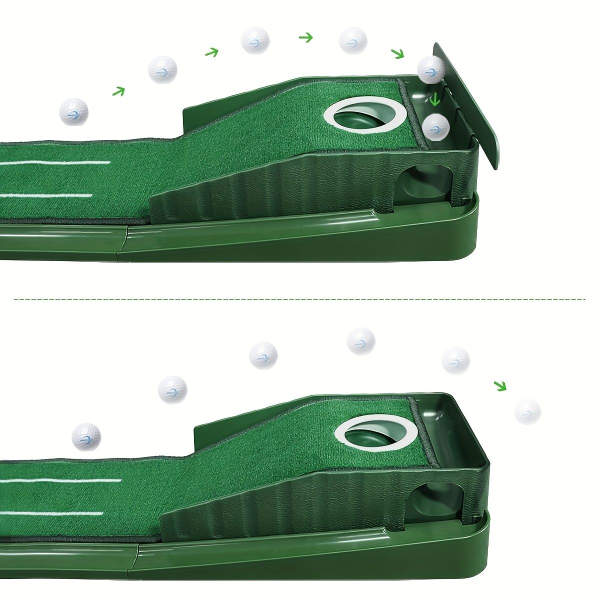 HUAEN Indoor Office Golf Putting Mat, 8-Foot Putting Green, Alignment Guide Included, Lightweight, Men's Golf Equipment