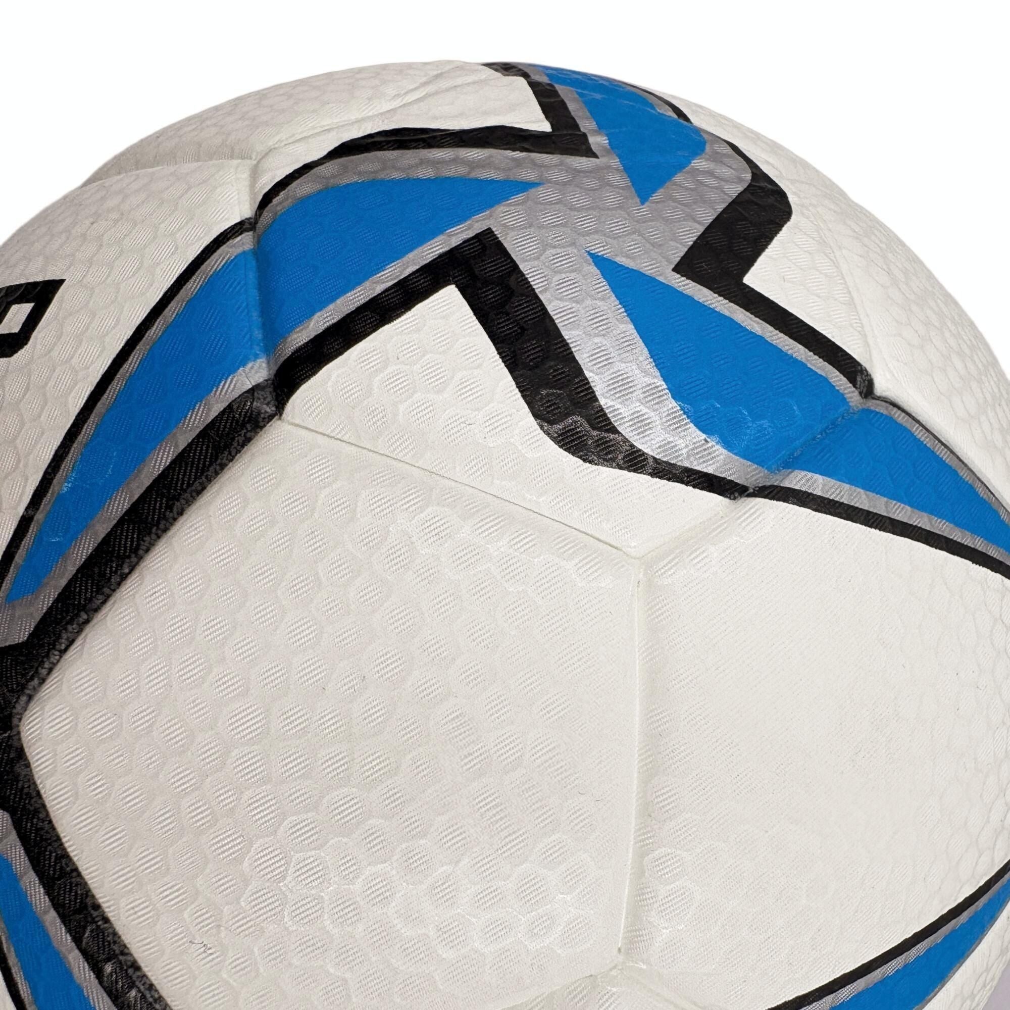 A blue windmill size5 football, PU fit material, wear-resistant and explosion-proof, including pump+air needle+net bag, Christmas Boxing Day gift,soccer