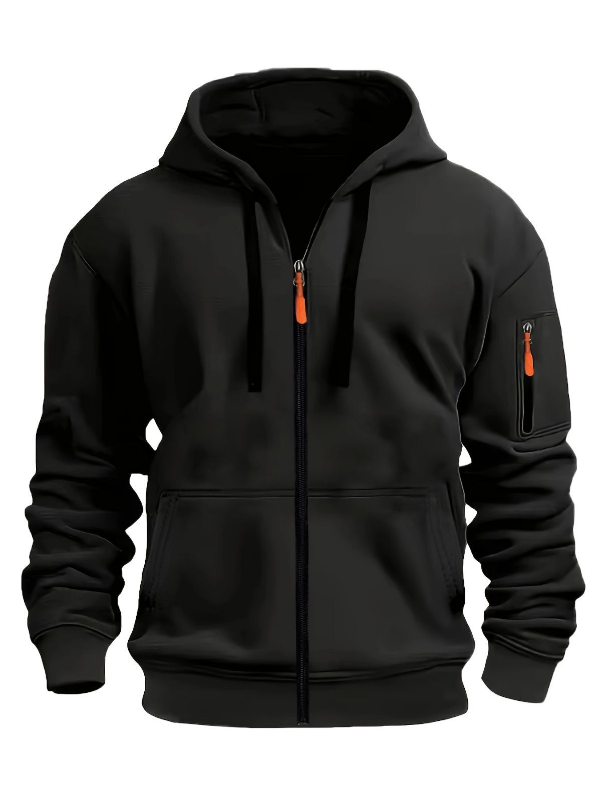 Unisex Hoodie Zip-Up Hoodie Autumn Winter Jacket Fleece Jacket Outdoor Training - Gray - Size L(AU L/EU50)