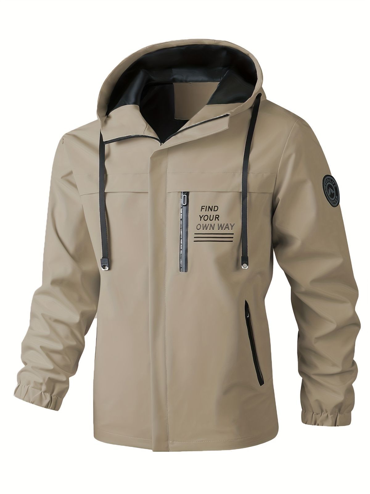 Men'S Hooded Windbreaker Lightweight Windbreaker Casual Jacket With Pockets - Dark Gray - Size XL(AU XL/EU52)