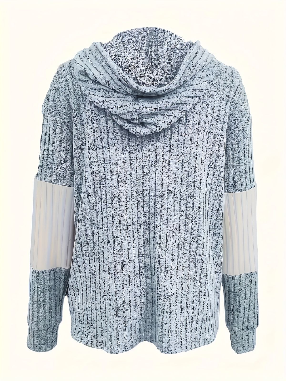 Women'S Hooded Jacket Two-Tone Jacket Drawstring Jacket Casual Jacket Australia - Gray - Size XL(AU XL/EU52)