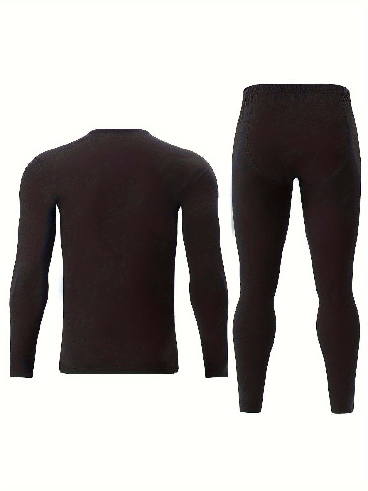 Men's Thermal Underwear Set 2-Piece Long Sleeve Top & High-Waist Pants - Beige - Size XL(AU XL/EU52)