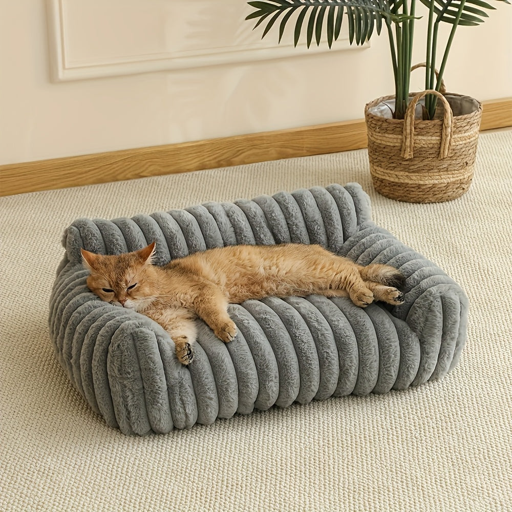 white Comfortable Cat Sofa, Cute and Soft Cat Bed, Cat House Breathable Cat Sleeping Basket, Suitable for Large, Medium, and Small Cats for Year-Round Sleeping Use, Cozy Pet Bed, Cat Furniture, Modern Pet Furniture, Fashionable Cat Perch, Comfortably Fill