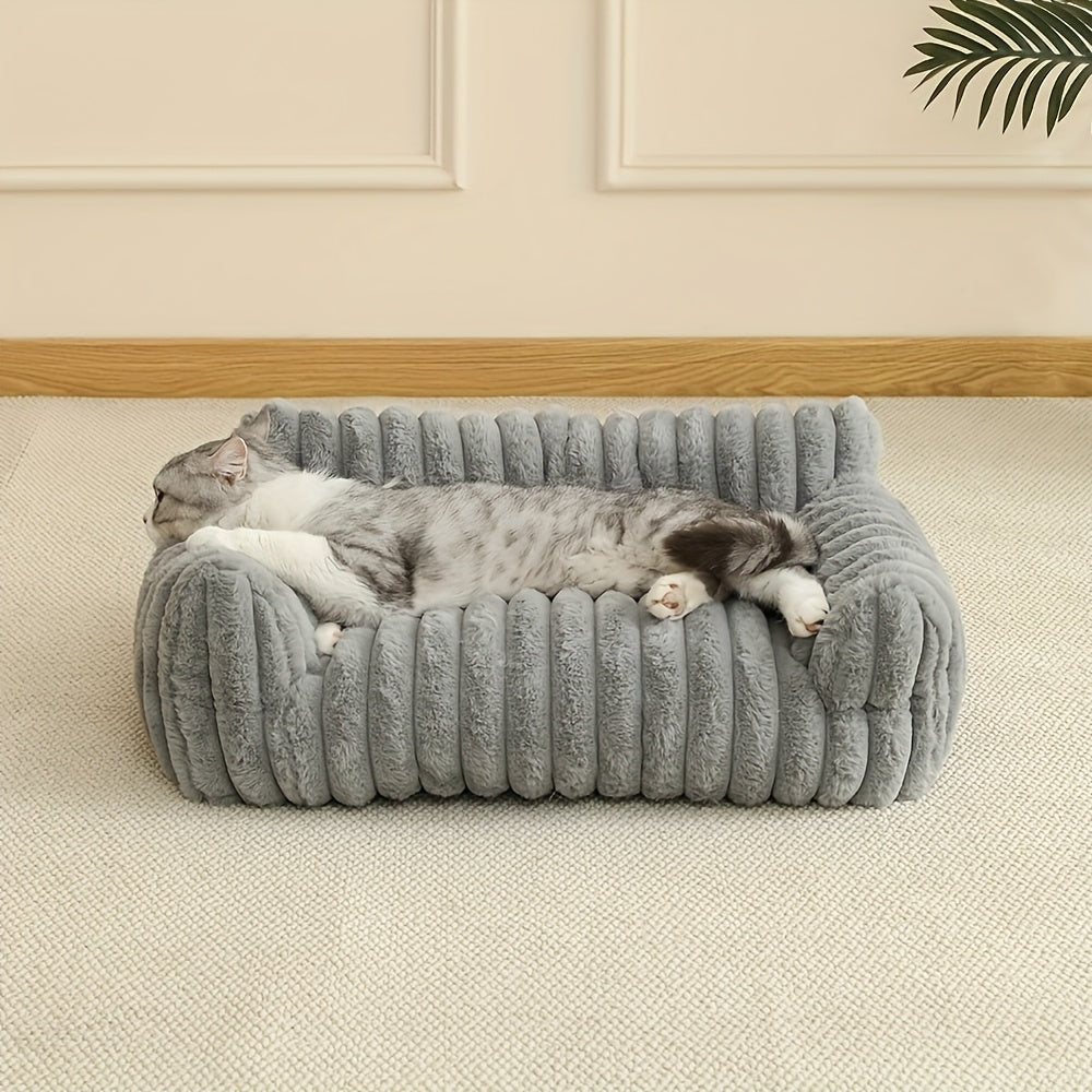 white Comfortable Cat Sofa, Cute and Soft Cat Bed, Cat House Breathable Cat Sleeping Basket, Suitable for Large, Medium, and Small Cats for Year-Round Sleeping Use, Cozy Pet Bed, Cat Furniture, Modern Pet Furniture, Fashionable Cat Perch, Comfortably Fill