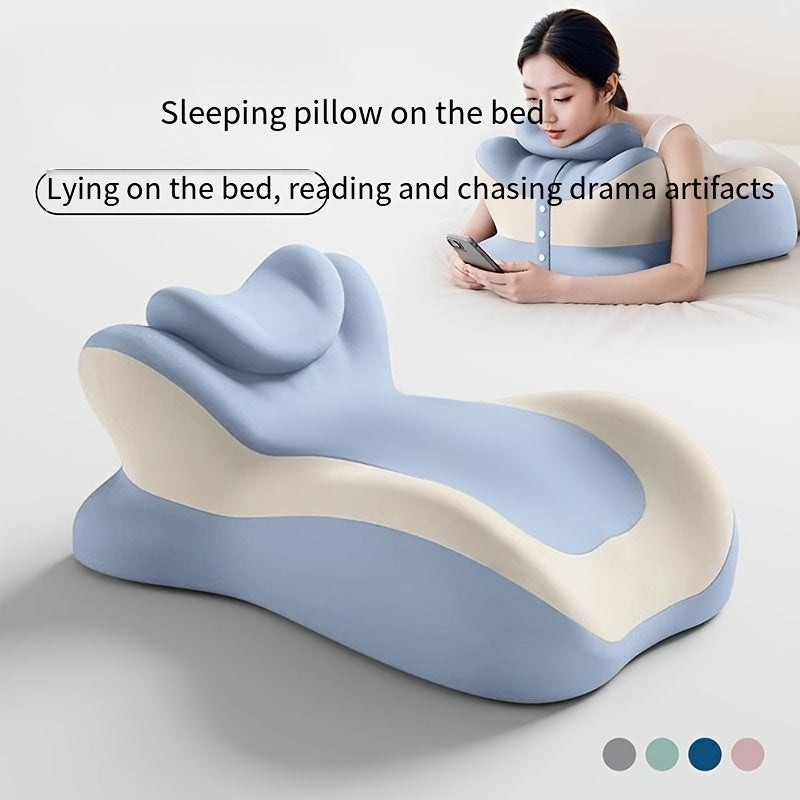 Bed Stomach-Sleep Pillow - Multi-functional Prone Position Pillow for Stomach Sleeping, Phone Use, Reading, Couples Fun Play, Intimacy Aid for Couples, Bed Hip Elevation Tool, Pā Pā Pillow（YELLOW）