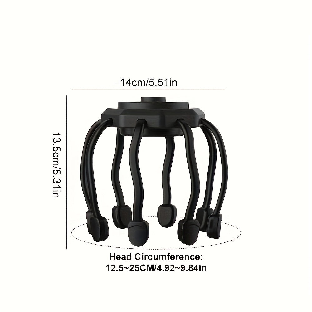 8-Claw Full-Coverage Smart Massager: Human-like Kneading, Immersive Head Relaxation BLACK