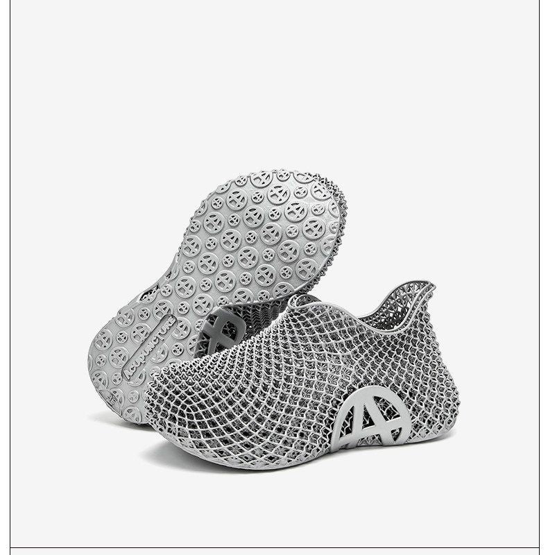3d Printed Running Shoes Lightweight Running Shoes Breathable Sneakers Custom - Beige - Size 6(AU6/EU37)