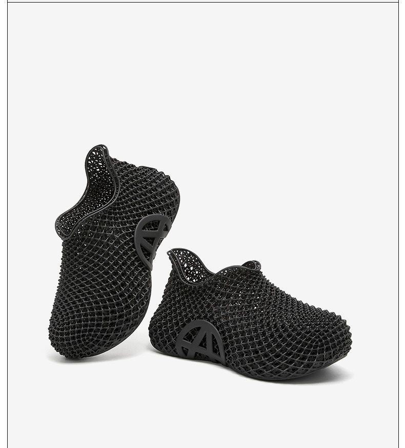 3d Printed Running Shoes Lightweight Running Shoes Breathable Sneakers Custom - Beige - Size 8(AU8/EU39)