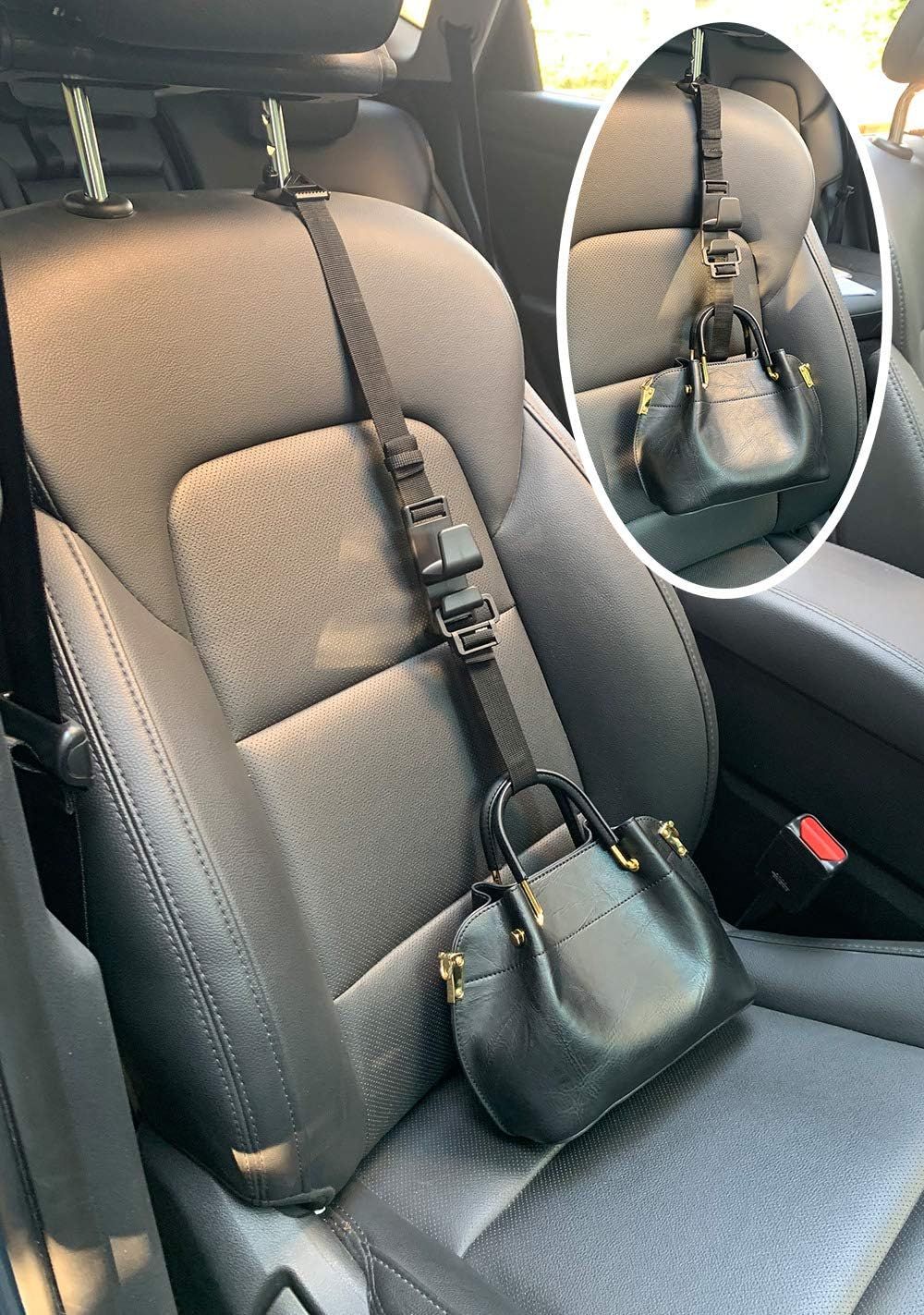2-Pack Headrest Hooks for Car Universal Interior Auto Vehicle Back Front Seat Hanger Holder Organizer for Handbags Purses Coats