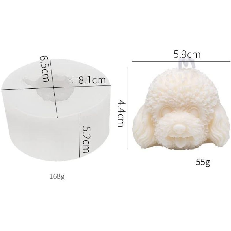 Teddy Head Mold Teddy Dog Mold Dog Silicone Mold for Resin Dog Soap Mold Cake Decoration Mold Candle Mold Dog Silicone Mold