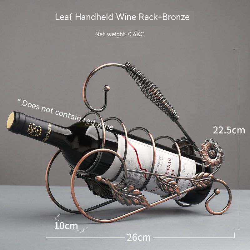 Creative Wine Holder Stainless Steel Wine Rack Bottle Holder Novelty Gift for Kitchen Home Table Decor (Bronze - Flower)