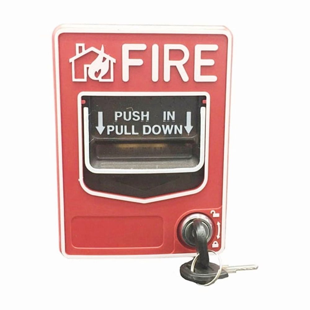 SB116 Fire Manual Alarm Button DC24V Conventional Manual Call Point with 2 Keys,1 x Fire alarm button 2 x Keys,Red