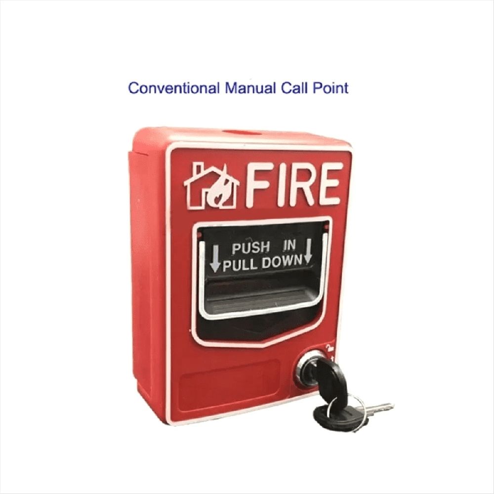 SB116 Fire Manual Alarm Button DC24V Conventional Manual Call Point with 2 Keys,1 x Fire alarm button 2 x Keys,Red