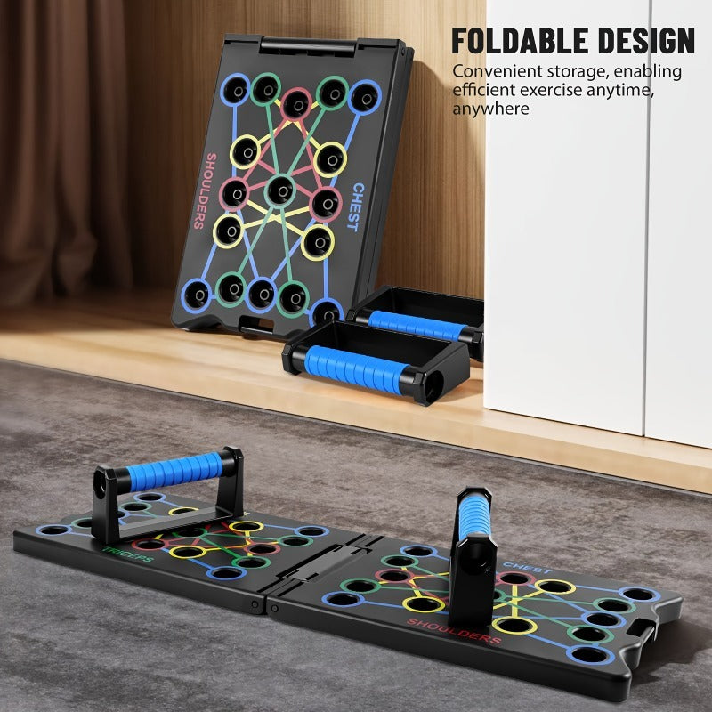 Multifunctional Folding Push-up Board, Home Fitness Push-up Stands, Versatile Home Exercise Equipment. It helps exercise and strengthen shoulders, chest, back, and triceps, improving overall fitness.