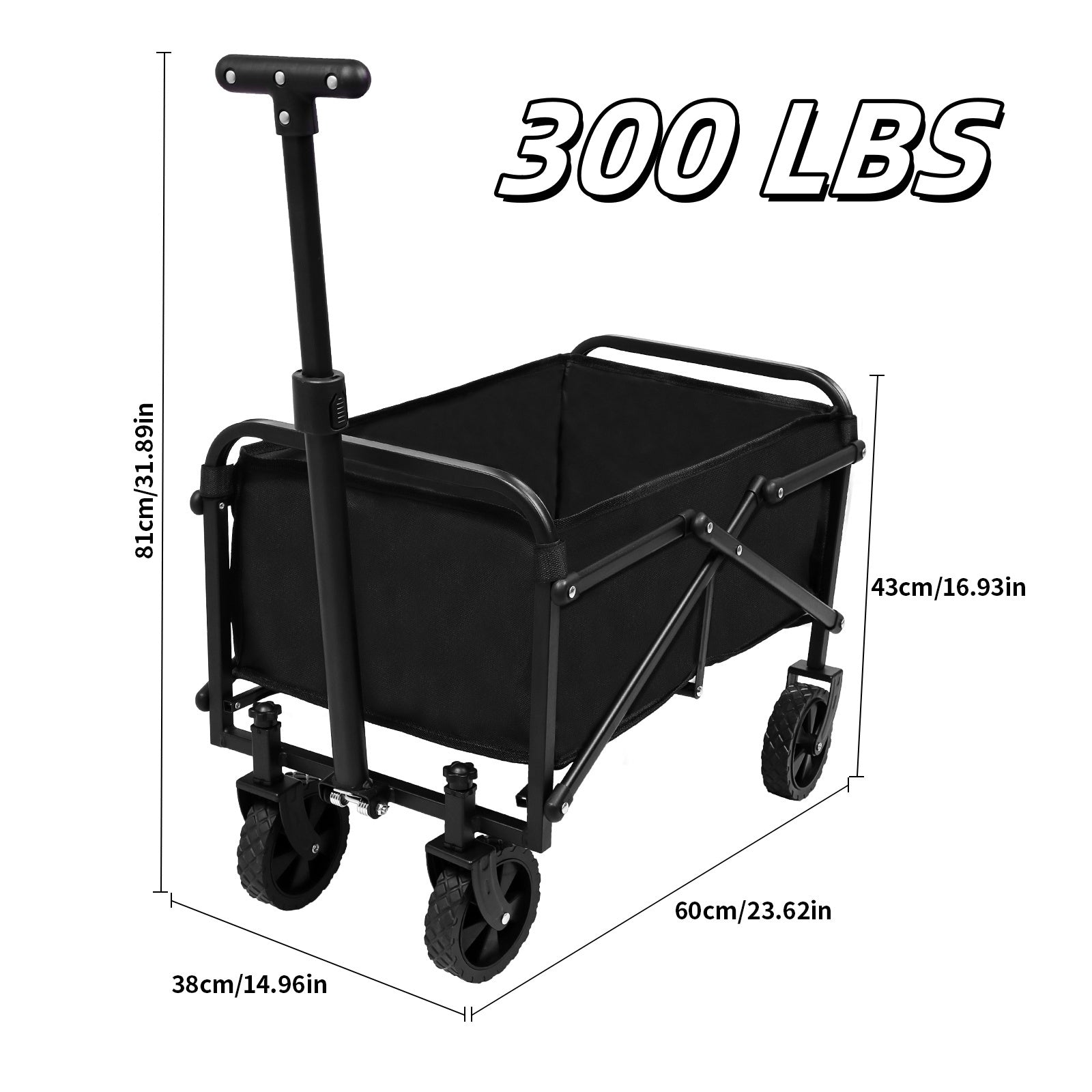 Foldable Shopping Cart, made of 600D waterproof Oxford fabric, equipped with all-terrain silent wheels. Suitable for beach/groceries/garden/shopping trips. A portable shopping cart with strong load-bearing capacity.