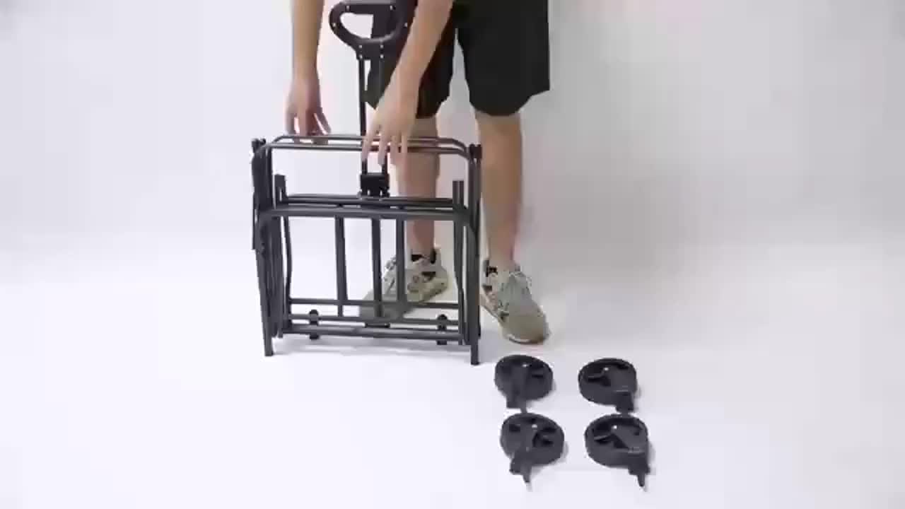 Foldable Shopping Cart, made of 600D waterproof Oxford fabric, equipped with all-terrain silent wheels. Suitable for beach/groceries/garden/shopping trips. A portable shopping cart with strong load-bearing capacity.