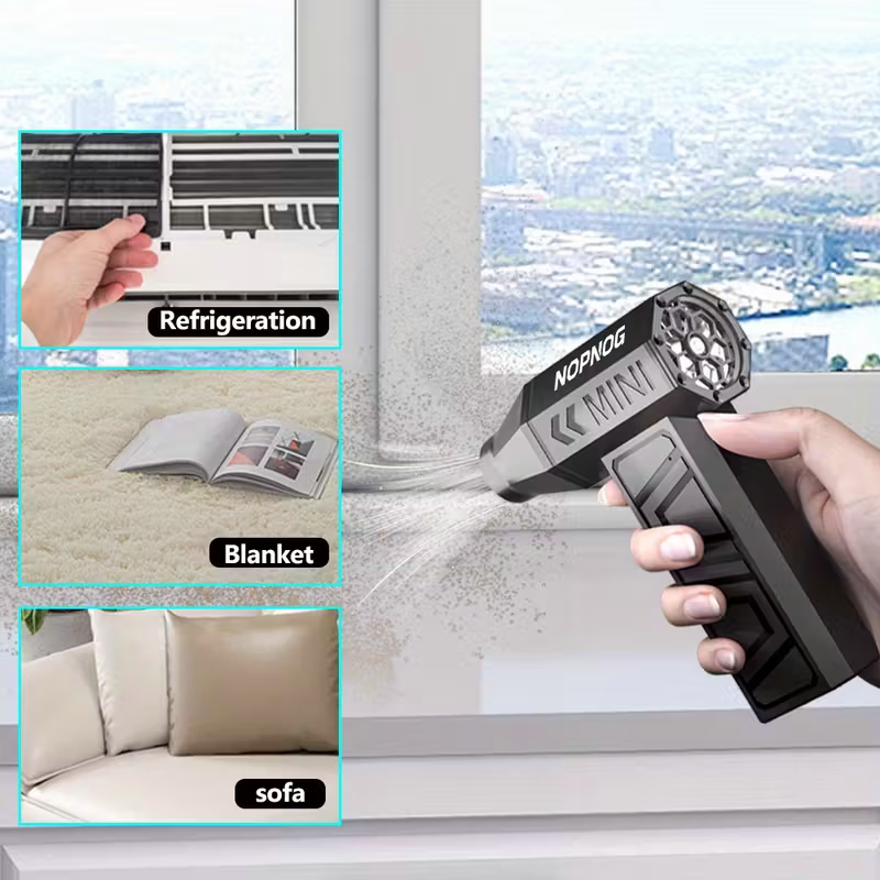 Car wireless snow blower: 130,000 RPM high-speed turbine, 4 adjustable wind speeds, Type-C charging dust removal pneumatic tool, suitable for cleaning both inside and outside the vehicle, snow removal, and crevice dust removal