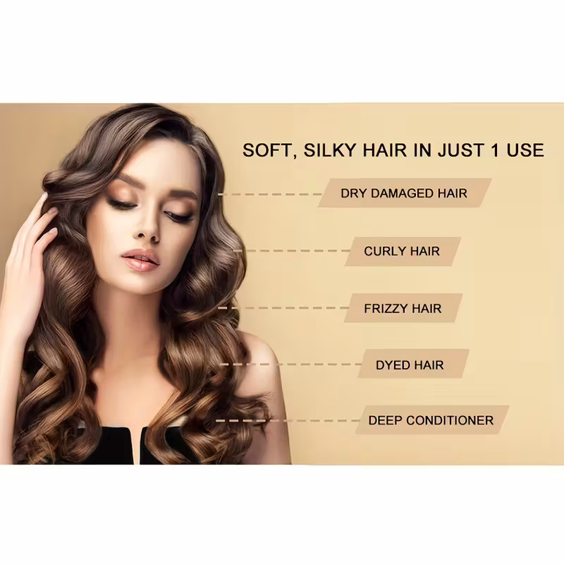 250ml Keratin Hair Care and Repair Mask: Deeply repair damaged hair, Rebuild hair structure, professional care for straight and curly hair