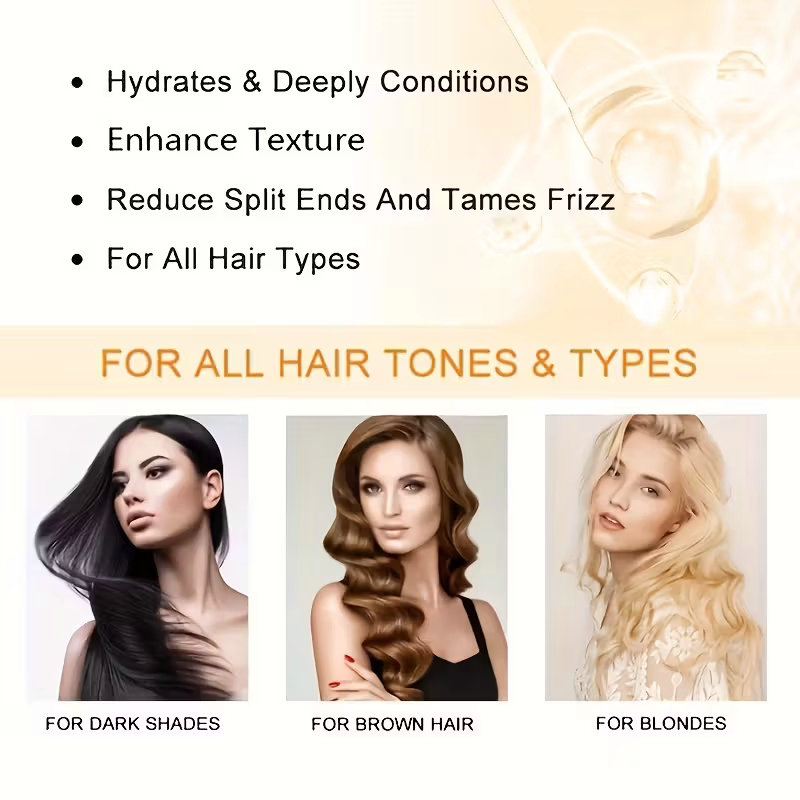 250ml Keratin Hair Care and Repair Mask: Deeply repair damaged hair, Rebuild hair structure, professional care for straight and curly hair