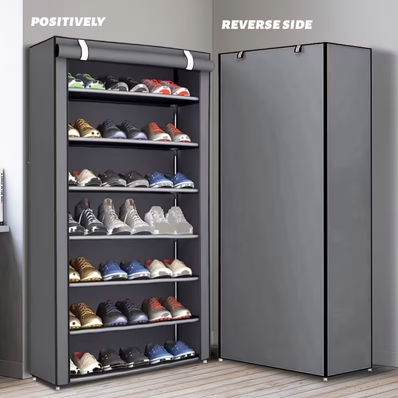 Multi-functional 10-layer shoe rack (can be freely disassembled into any number of layers) - Easy to assemble, portable for storage, suitable for 15 to 27 pairs of sports shoes, high heels and boots, it is an ideal choice for home use