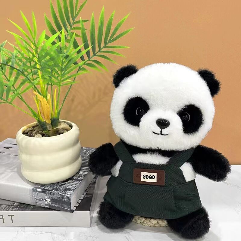 A unique Chinese panda plush toy, a simulated giant panda doll (green)