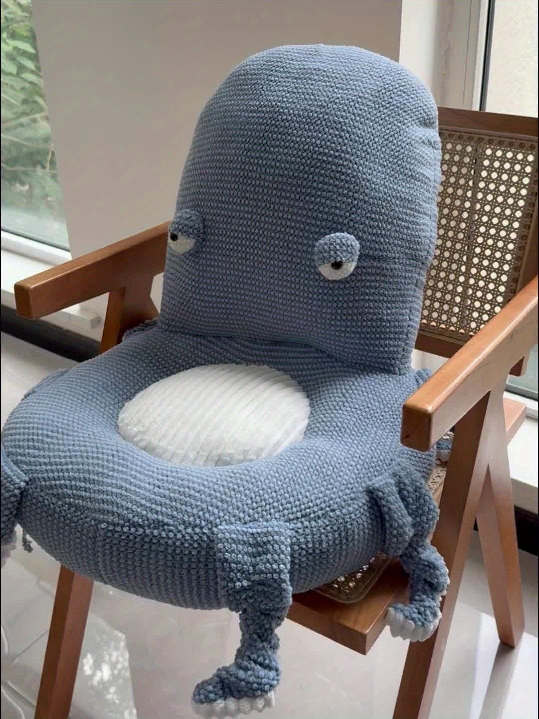 Octopus Cushion Floor Cushion Novelty Seating Plush Floor Cushion Kids Room - Blue - Size M