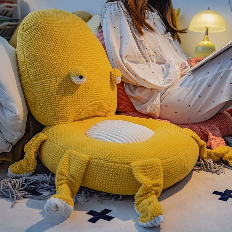 Octopus Cushion Floor Cushion Novelty Seating Plush Floor Cushion Kids Room - Blue - Size M