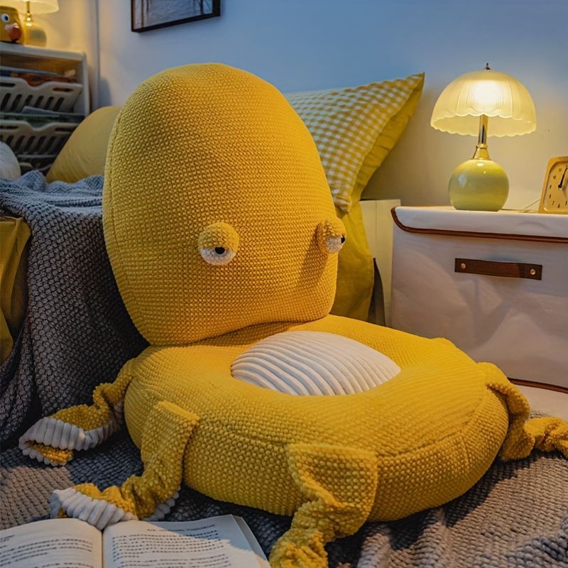 Octopus Cushion Floor Cushion Novelty Seating Plush Floor Cushion Kids Room - Blue - Size M