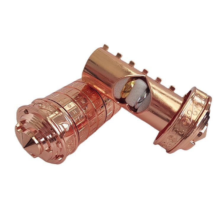 Da Vinci Code, Lock Cylinder, Puzzle, Gift, Valentine's Day Gift, Christmas Gift, Birthday Gift, Australian Puzzle, Brain Teaser, Code Breaking - cupronickel - Size L
