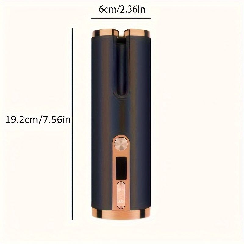 Grey - rose color Gun - metal grey Black - gold color Black Automatic Hair Curler LED Temperature Display USB Rechargeable Curler Salon