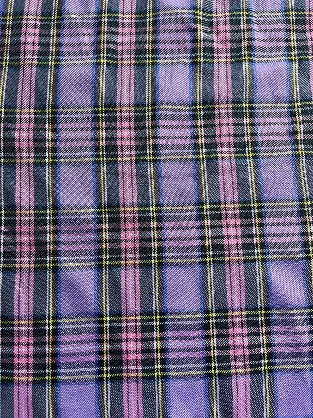 polyester woven fabric, plaid fabric, Christmas red green fabric, twill fabric, jacquard check fabric, fabric for bags, fabric for shoes, fabric for hats, fabric for pet decorations, festive fabric, holiday craft fabric, DIY fabric Australia - Purple - Si
